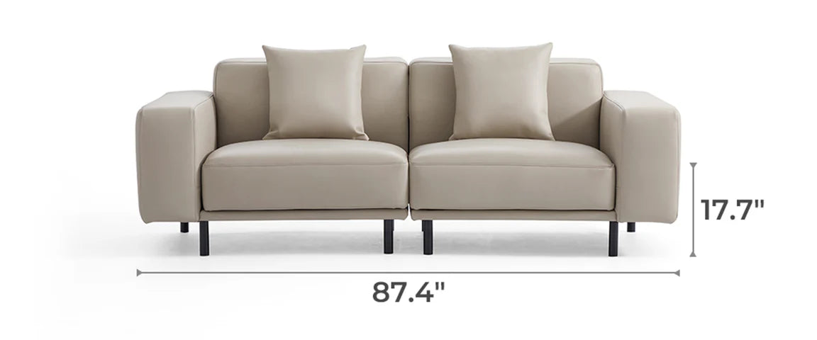 Noble Beige Leather Sofa