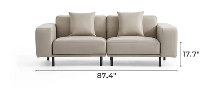Noble Beige Leather Sofa