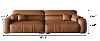Chestnut Brown Leather Sofa