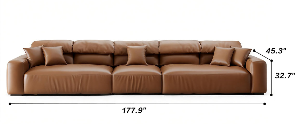 Chestnut Brown Leather Sofa