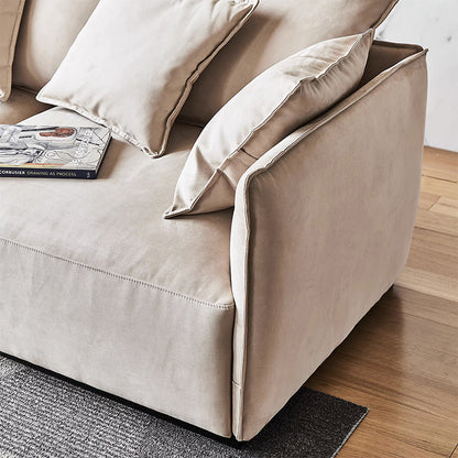 Filippo Khaki Velvet 3 seater Sofa-Khaki