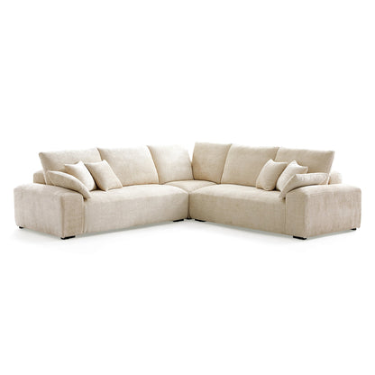 The Empress Gray Corner Sectional Sofa-Beige-109.5"