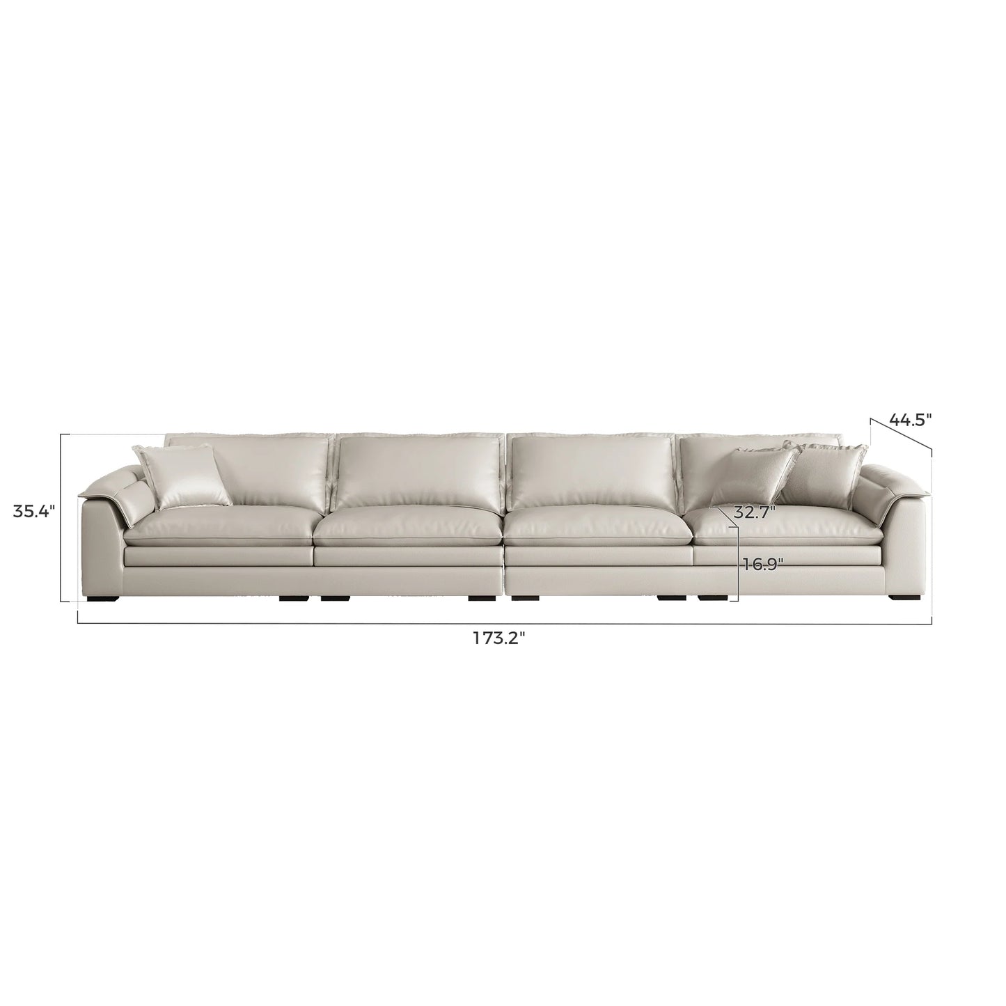 Sandwich Genuine Leather Sofa