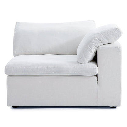 Tender Wabi Sabi U Shaped White Sectional Sofa-White