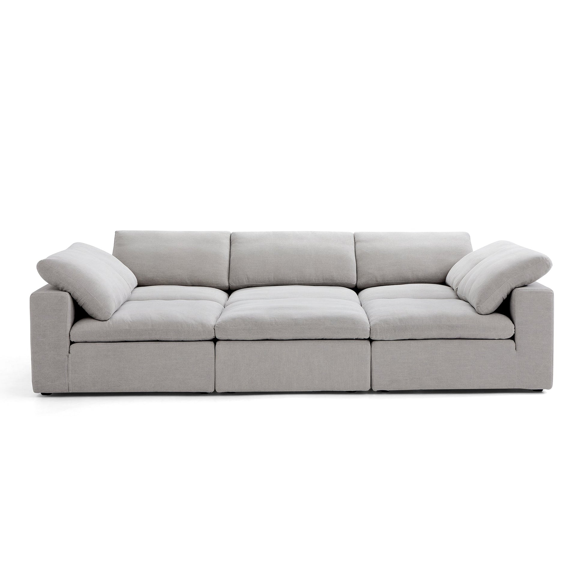 Tender Wabi Sabi Light Gray Sofa Bed-Gray-128.0"