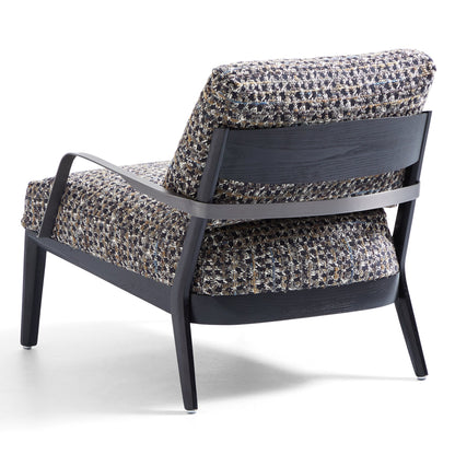 Charcoal Gary Flax Linen Minimalist Leisure Chair-Black