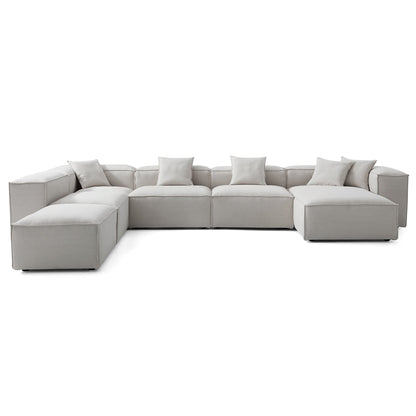 Freedom Modular Gray Open End Sectional Sofa-Gray-177.2"-High