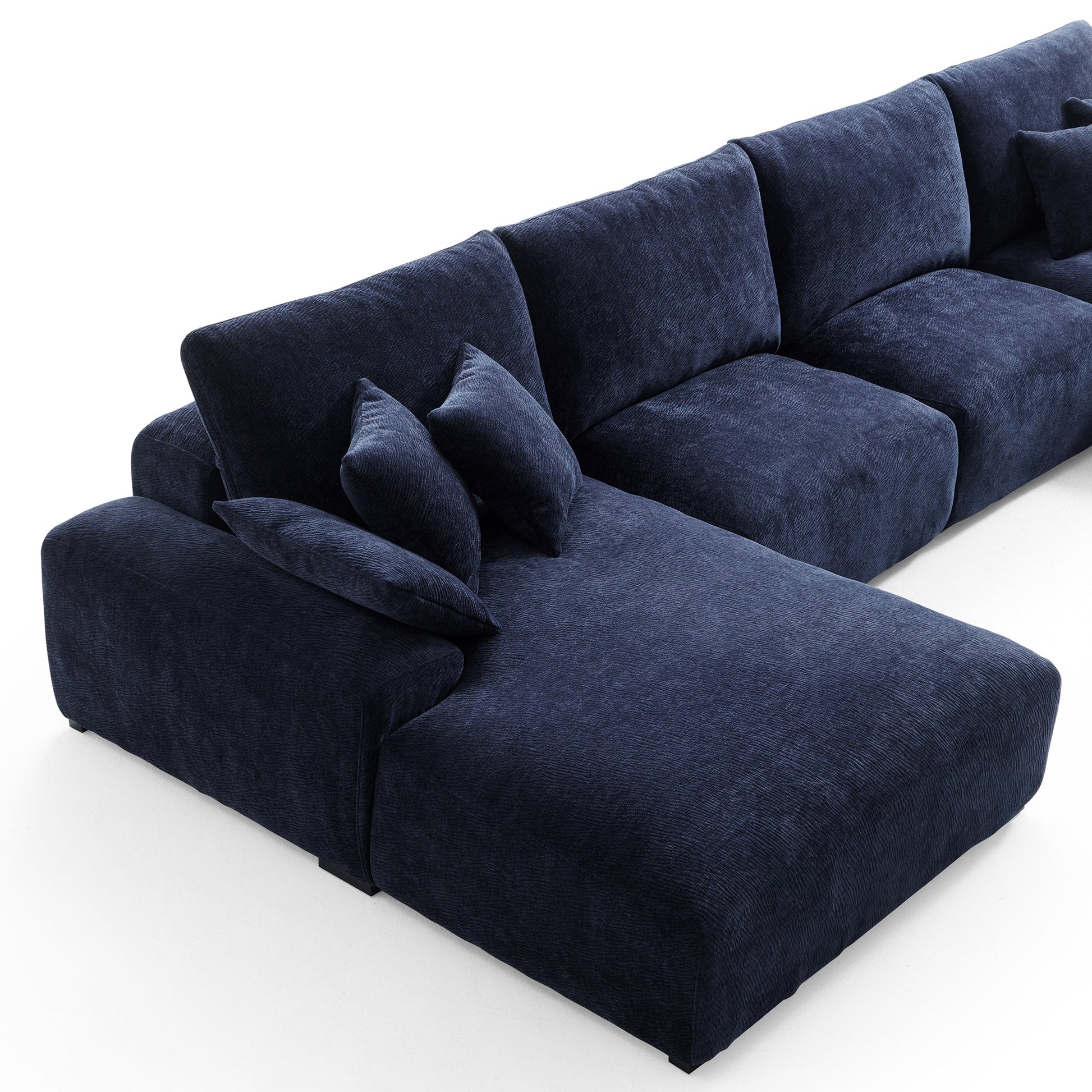 The Empress Navy Blue U Shaped Sectional-Navy Blue