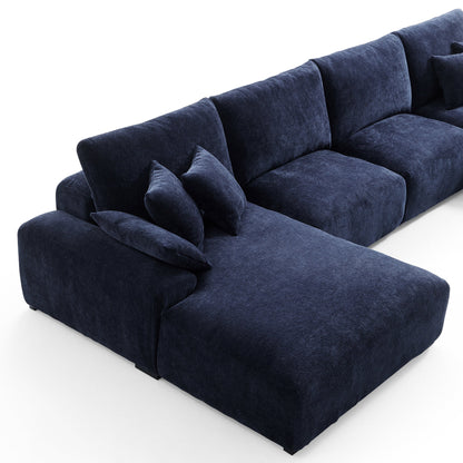 The Empress Navy Blue U Shaped Sectional-Navy Blue