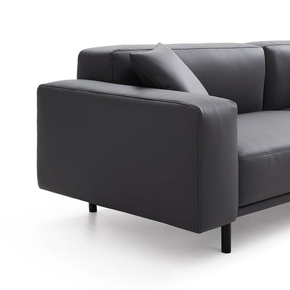 Noble Dark Gray Leather Sofa-Dark Gray