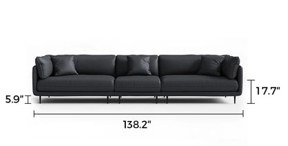 Vanilla Black Leather Sofa