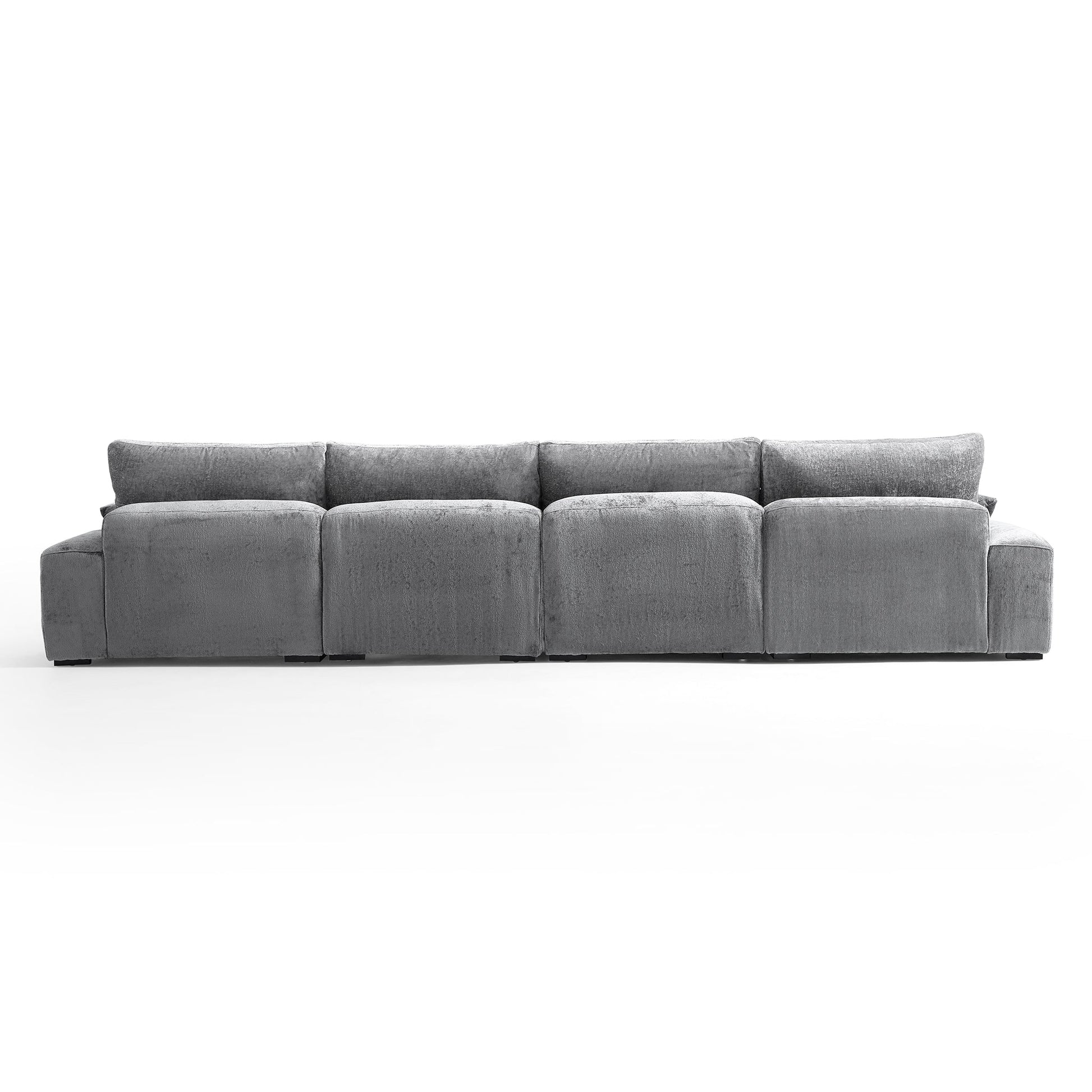 The Empress Gray U Shaped Sectional Sofa-Gray-161.4"