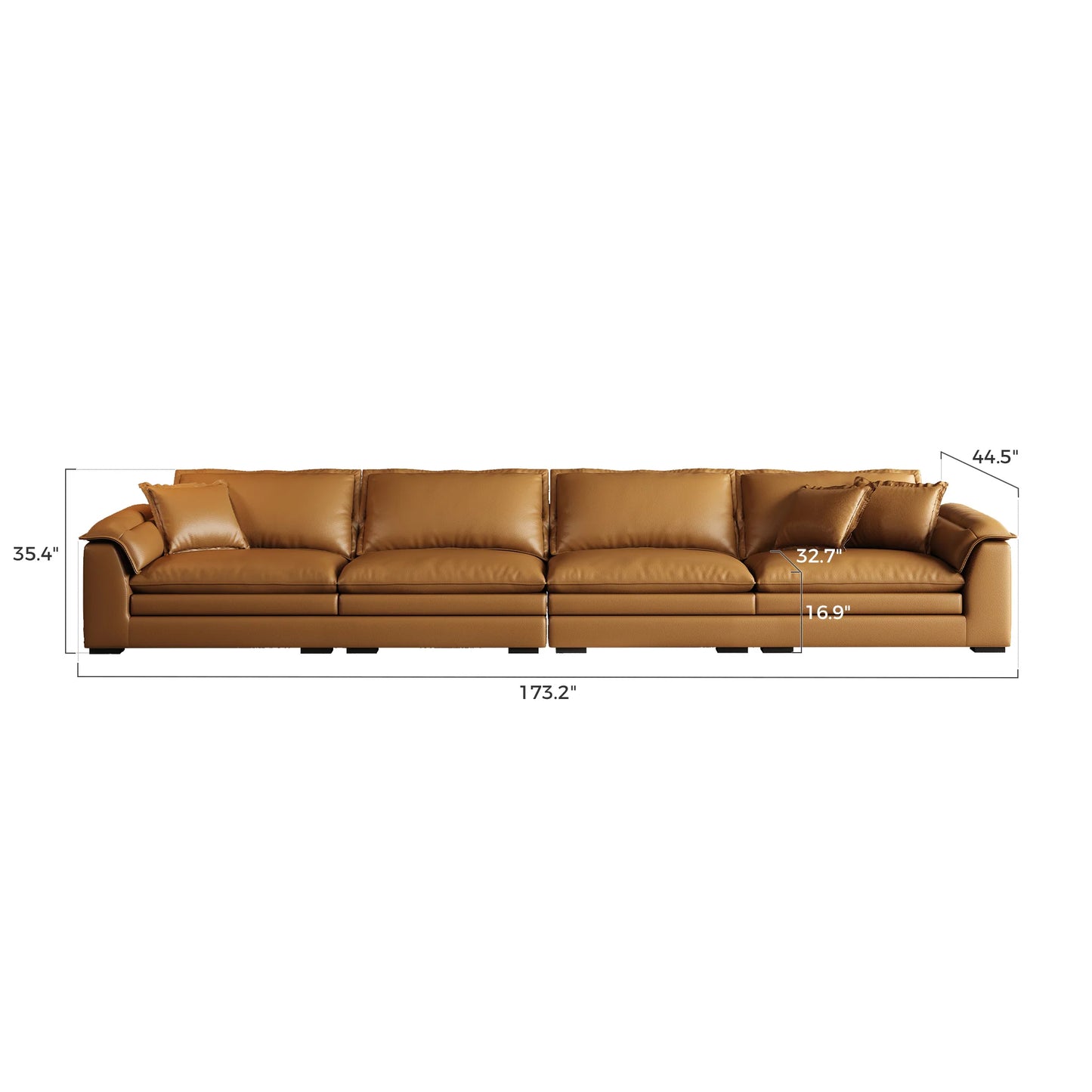 Sandwich Genuine Leather Sofa