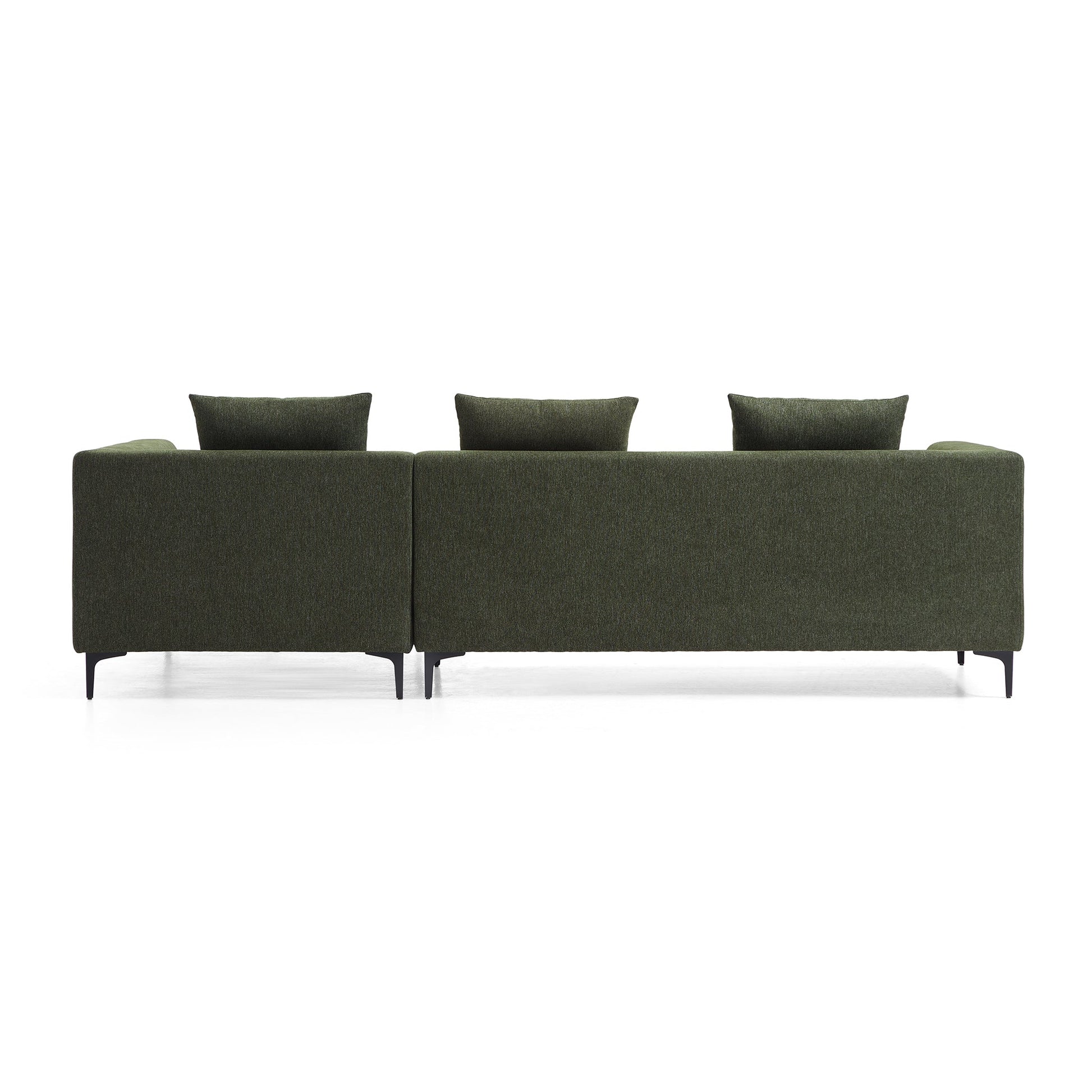 Jungle L Shaped Green Fabric Sectional Sofa With Chaise-Green