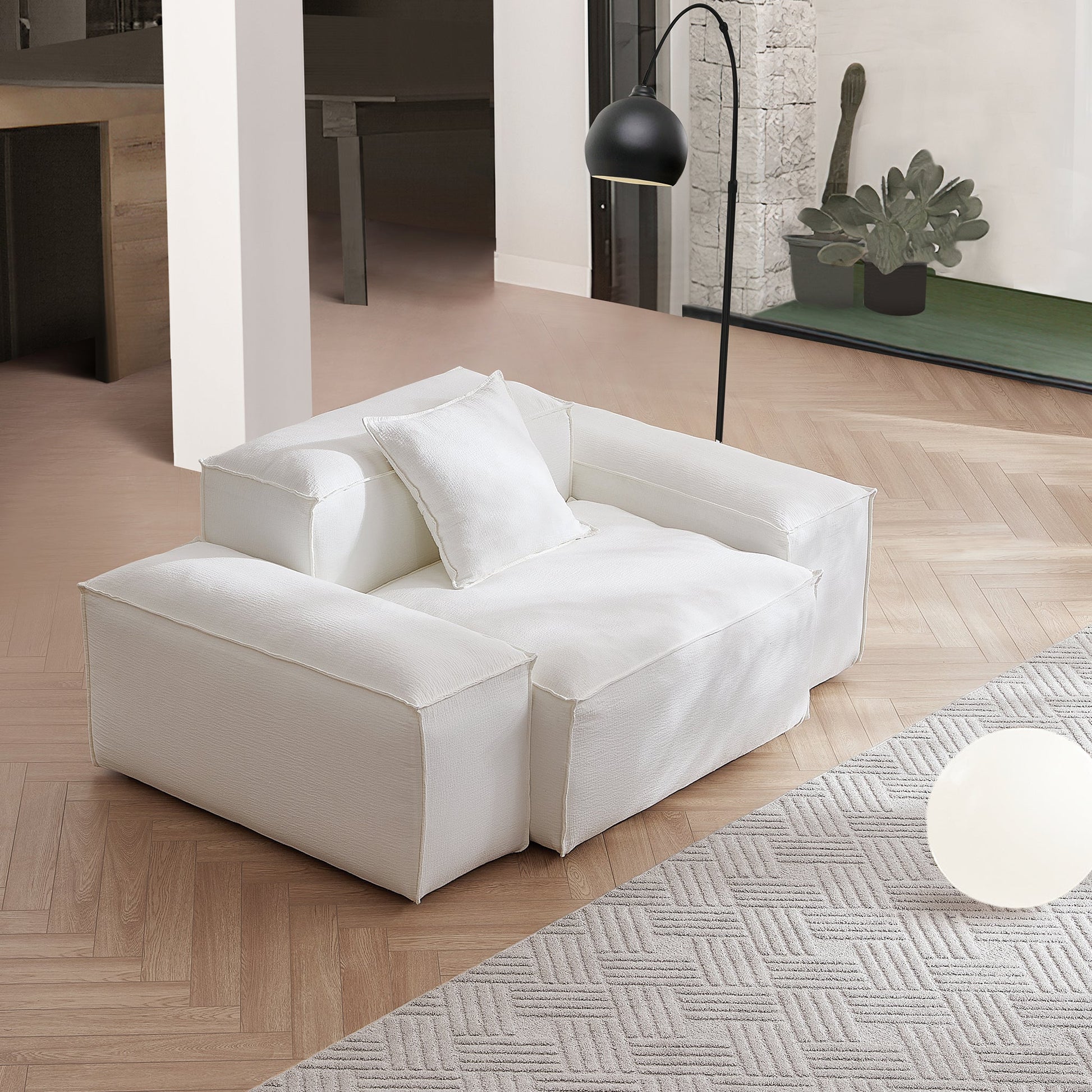 Freedom Modular Khaki Accent Armchair-White
