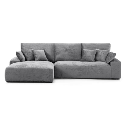 The Empress Camel Sectional-Gray-115.4"-Facing Left
