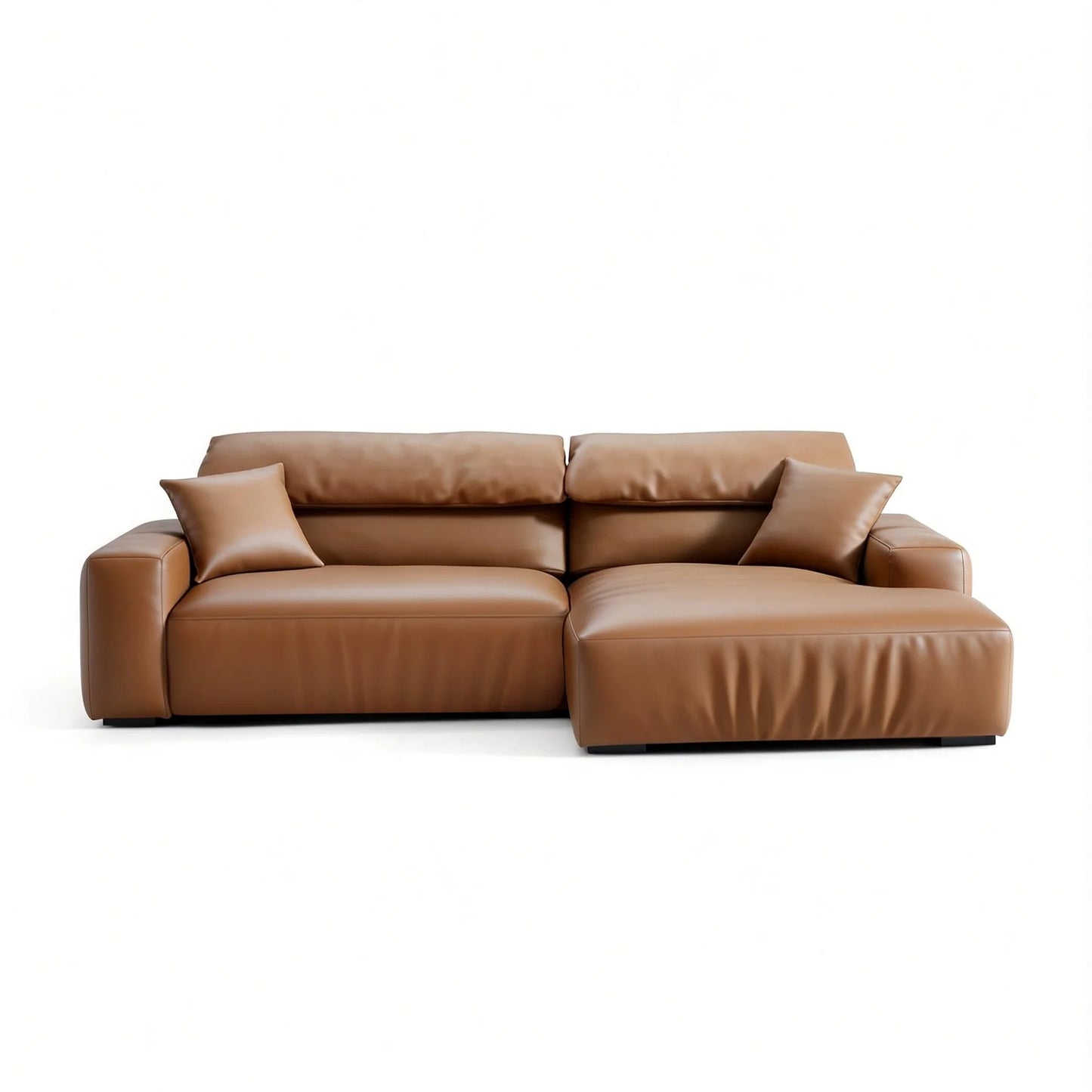 Chestnut Brown Leather Sectional