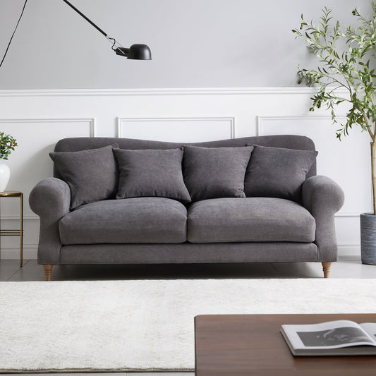 Isabelle Vintage Gray Fabric Sofa-Gray