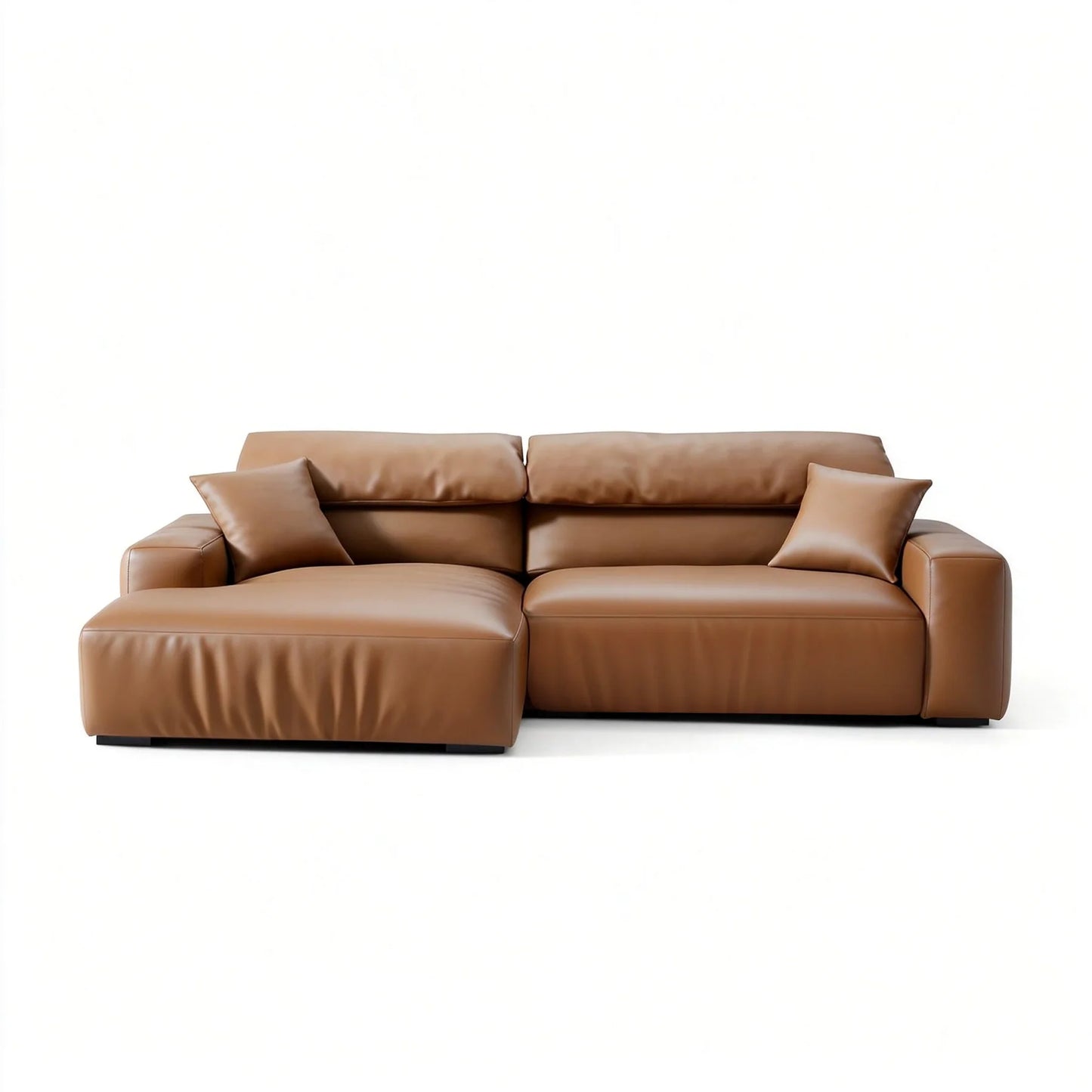 Chestnut Brown Leather Sectional