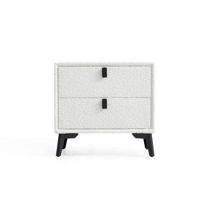 Cushy Boucle Fabric Nightstand