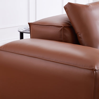 Flex Modular Brown Genuine Leather Double Sided Sectional-Brown