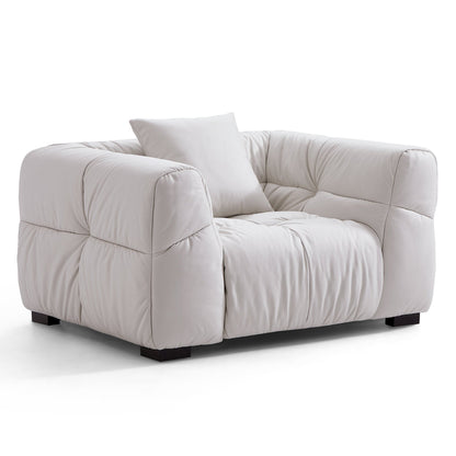 Boba Cream Leathaire Sectional Set-White