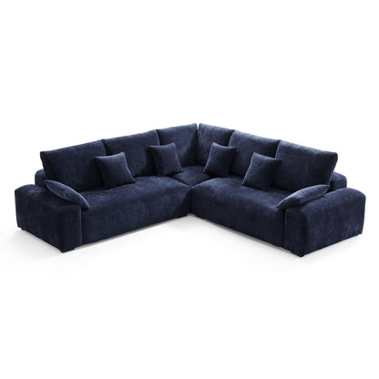 The Empress Navy Blue Corner Sectional-Navy Blue-109.5"