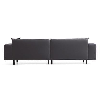 Noble Dark Gray Leather Sofa-Dark Gray-111″