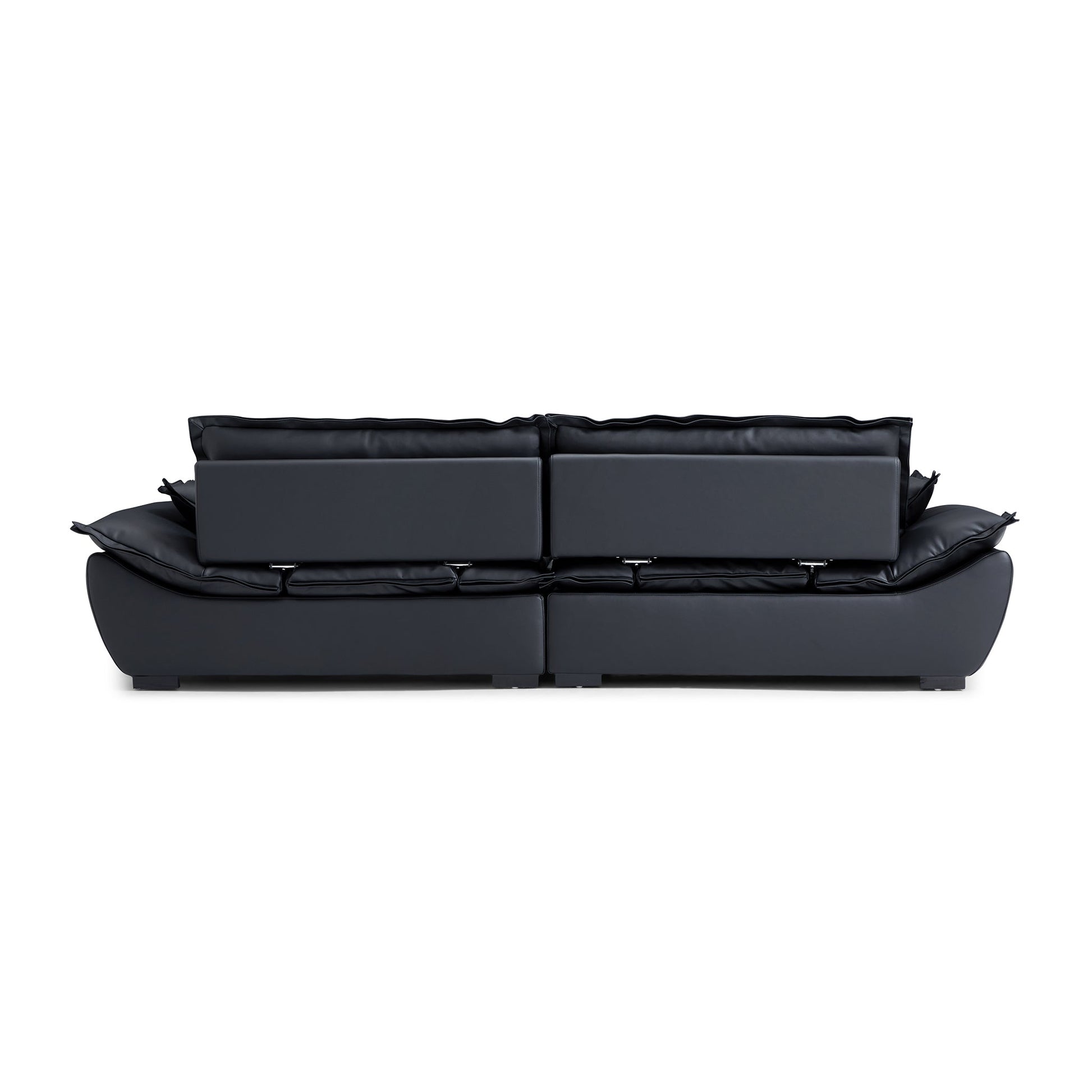 Casper Sailboat Leather Sofa-Black