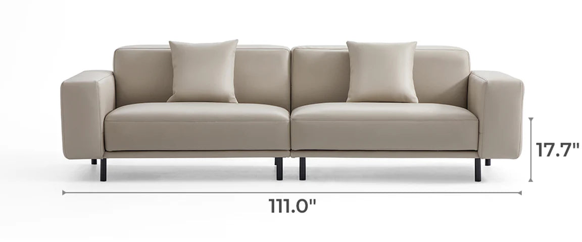 Noble Beige Leather Sofa