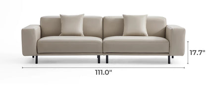 Noble Beige Leather Sofa