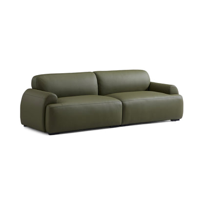Brenley Modern Italian Leather Sofa-Olive