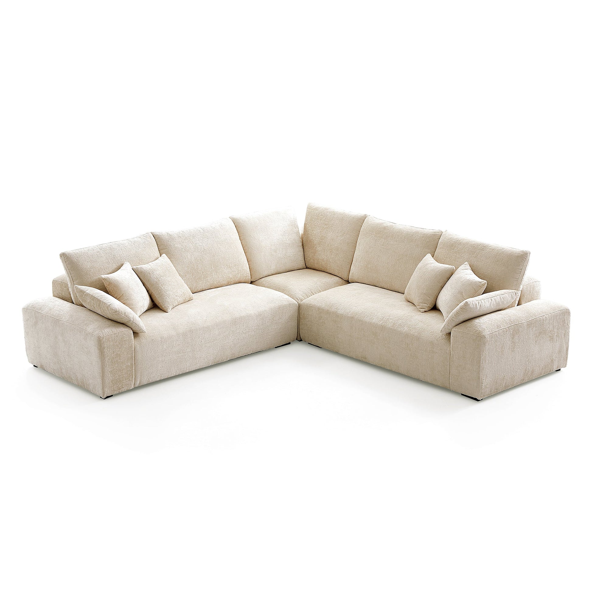 The Empress Gray Corner Sectional Sofa-Beige-109.5"