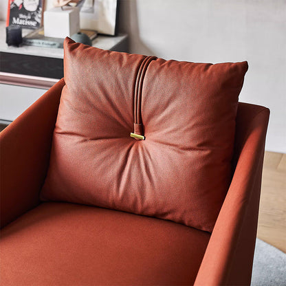 Flamingo Red Fabric Swivel Accent Chair-Red
