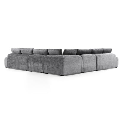 The Empress Beige Corner Sectional Sofa-Gray-144.9"