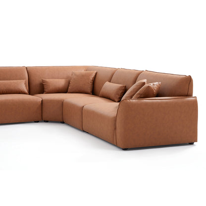 Canapé d'angle minimaliste marron Milano Moda