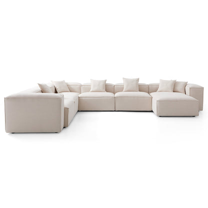 Freedom Modular Khaki U Shaped Sectional Sofa-Khaki-177.2"-High