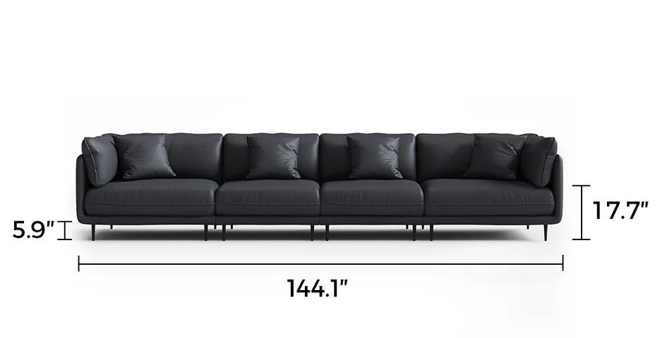 Vanilla Black Leather Sofa