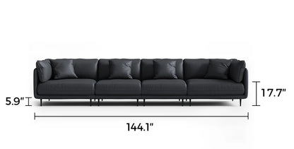 Vanilla Black Leather Sofa