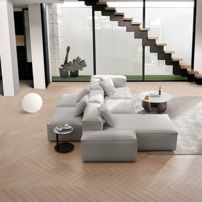 Freedom Modular White Double Sided Sectional Sofa-Gray