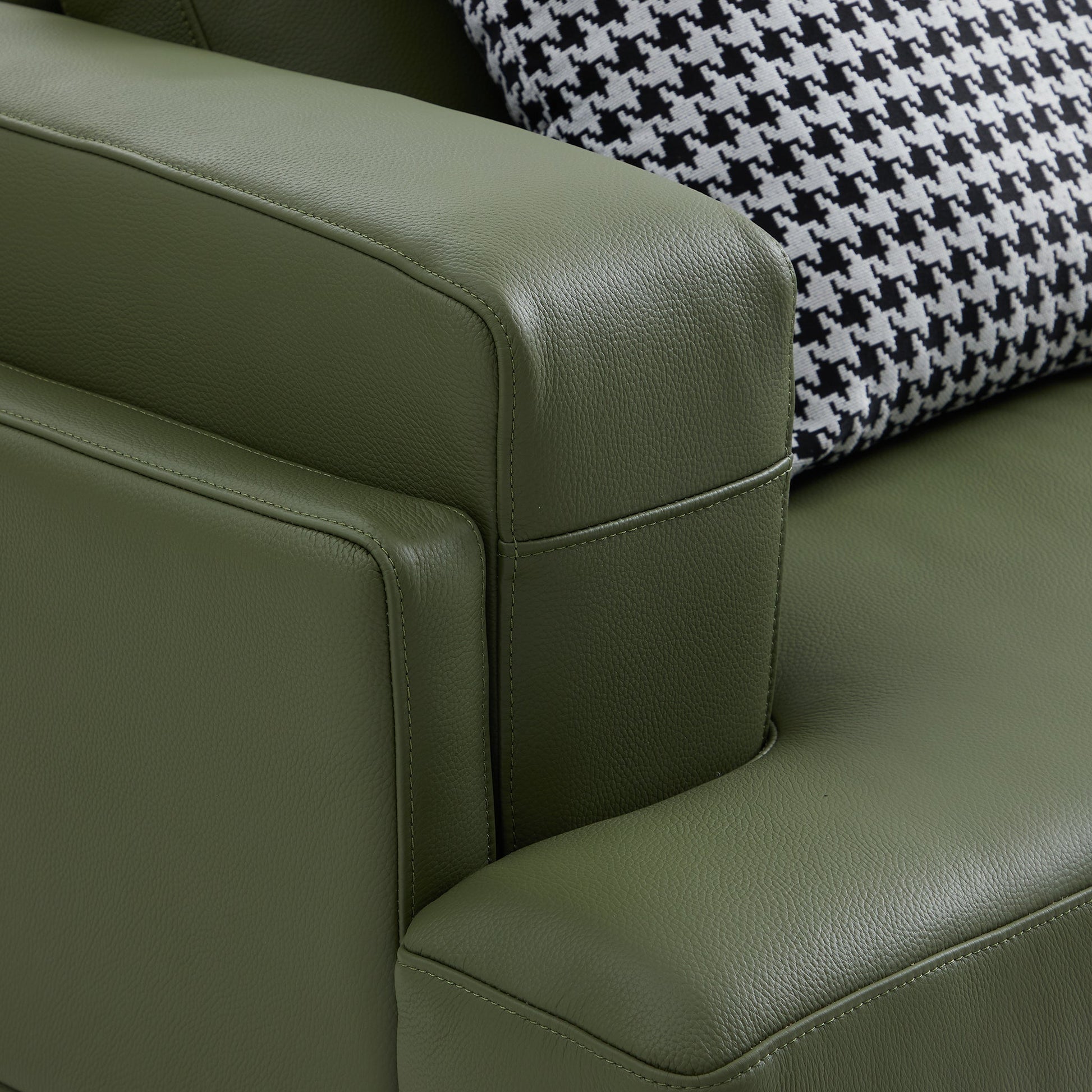 Olivia Top Grain Genuine Leather Sofa-Green