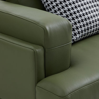 Olivia Top Grain Genuine Leather Sofa-Green