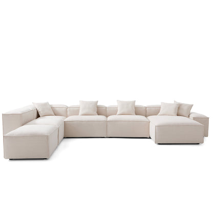 Freedom Modular Khaki Open End Sectional Sofa-Khaki-177.2"-Low