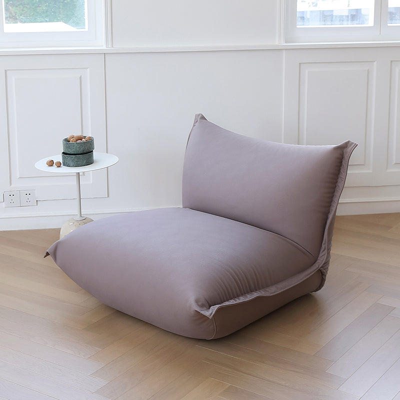 Teddy Minimalist Bean Bag Armless Chair & Lounger-Purple