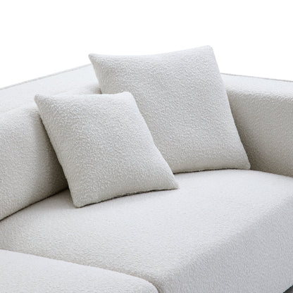 Nordic Modern Gray Sofa with Ottoman-White