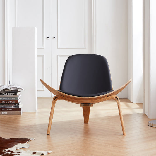 Mermaid Wegner Black Shell Chair-Black