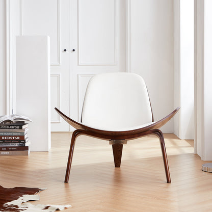 Mermaid Wegner Brown Shell Chair-White