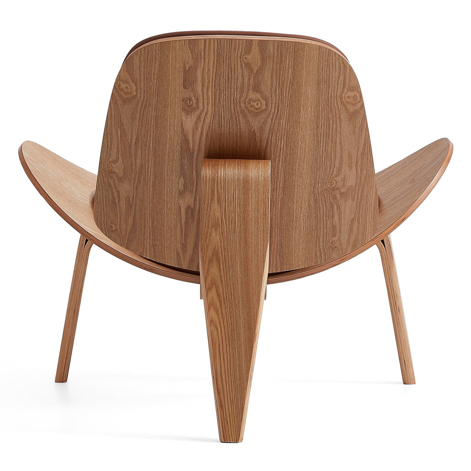 Mermaid Wegner White Shell Chair-Brown