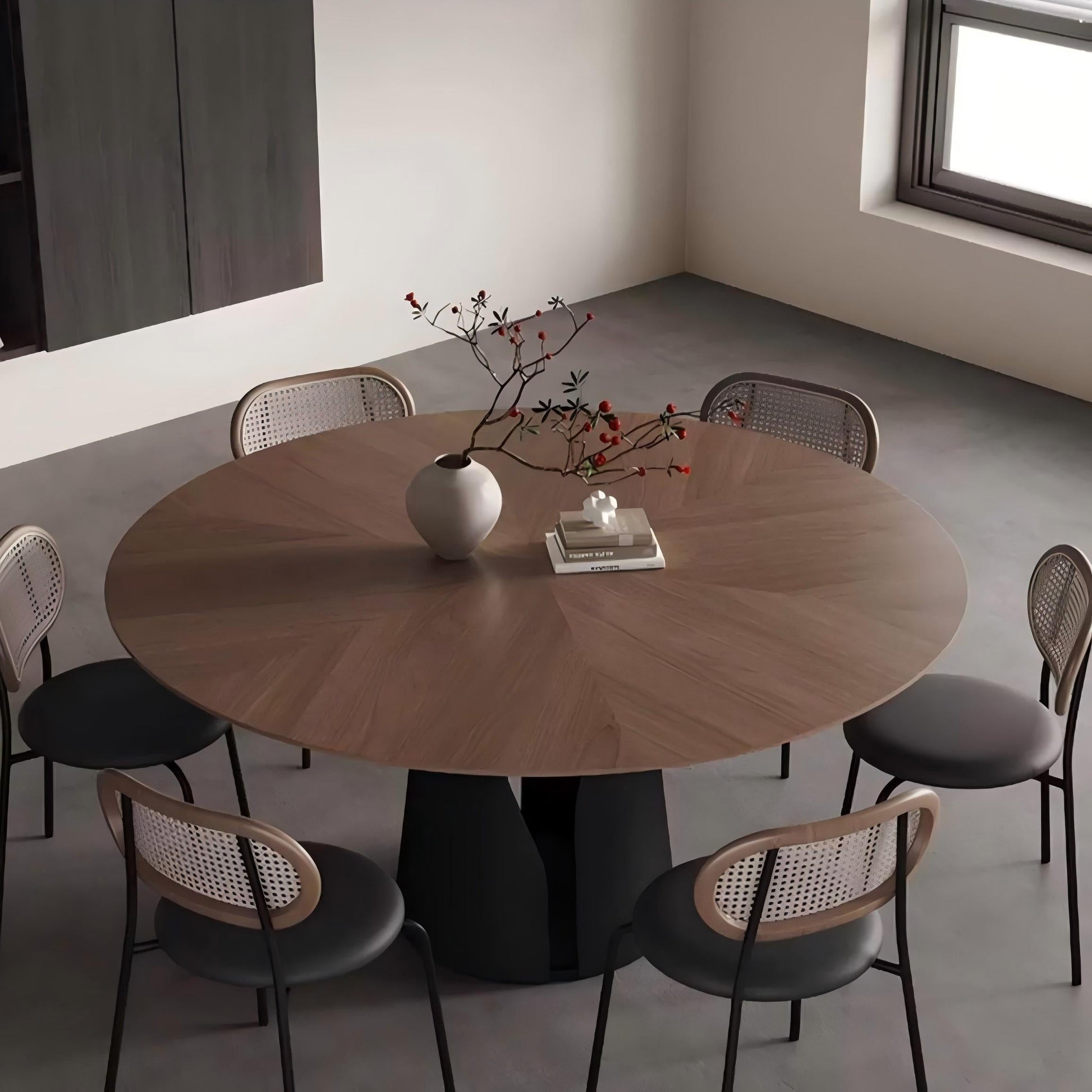 Lunaro Wood Steel Dining Table