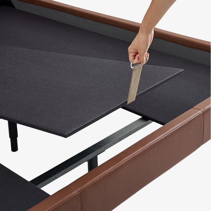 Mocha Slice Leather Bed-Brown